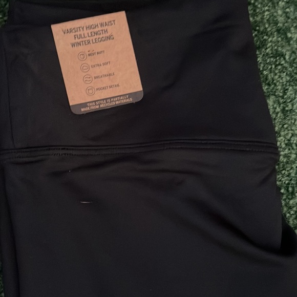 2 NWT PINK HIGH WAIST FULL LENGTH WINTER LEGGING, M, solid black & gray/white - Picture 5 of 5